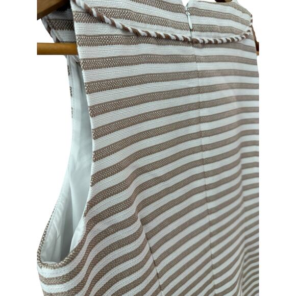 Talbots Sleeveless Split Neckline Shift Dress Sunlight Stripe Size 8 Petite - Picture 9 of 10